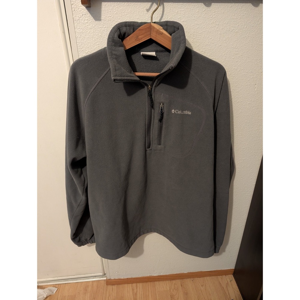 Columbia 1/2 Zip Fleece‎ Sweater Men's XL Gray Pullover Outdoor Hiking